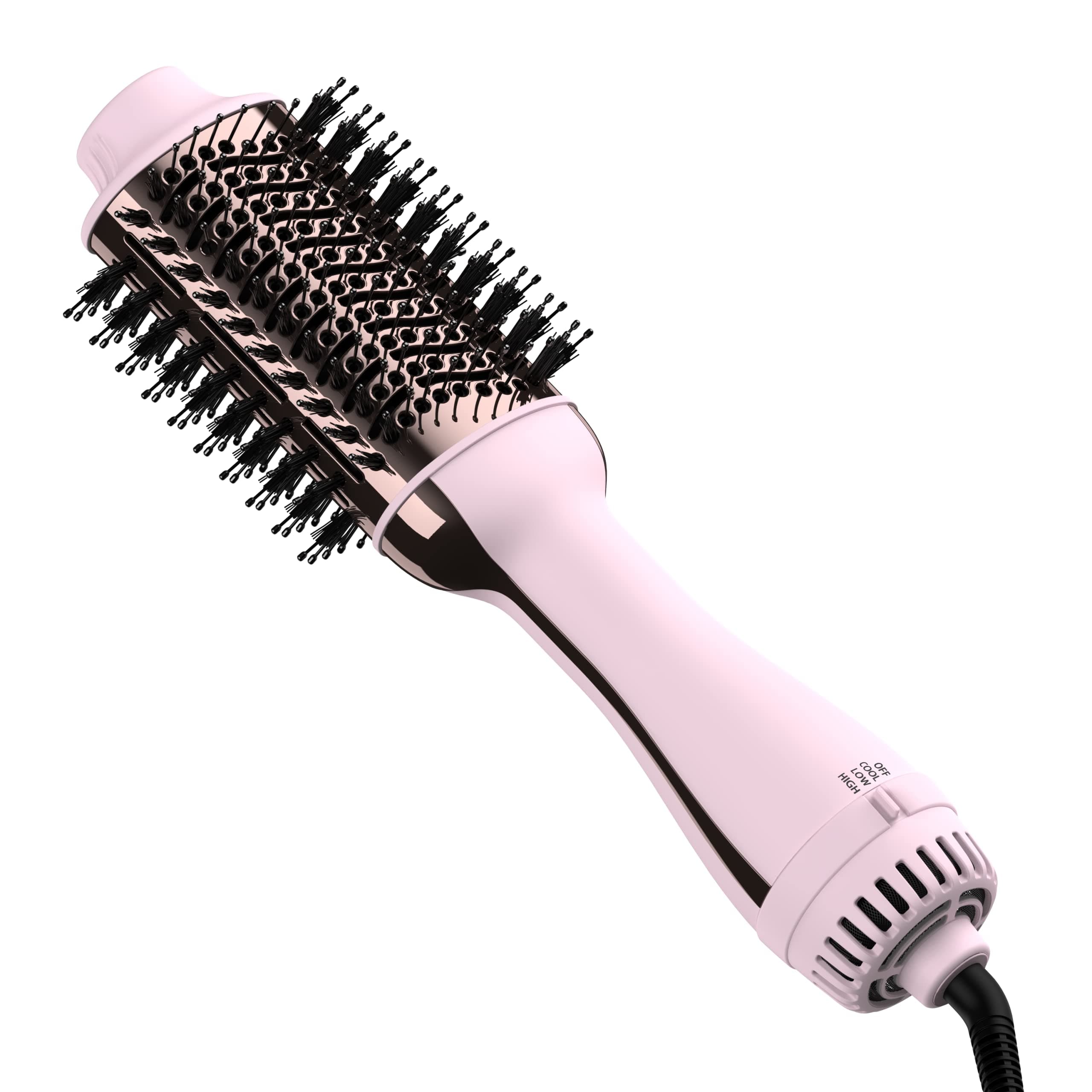 4-in-1 Hair Dryer Brush Straightener with Negative Ion Ceramic Barrel Anti-Frizz