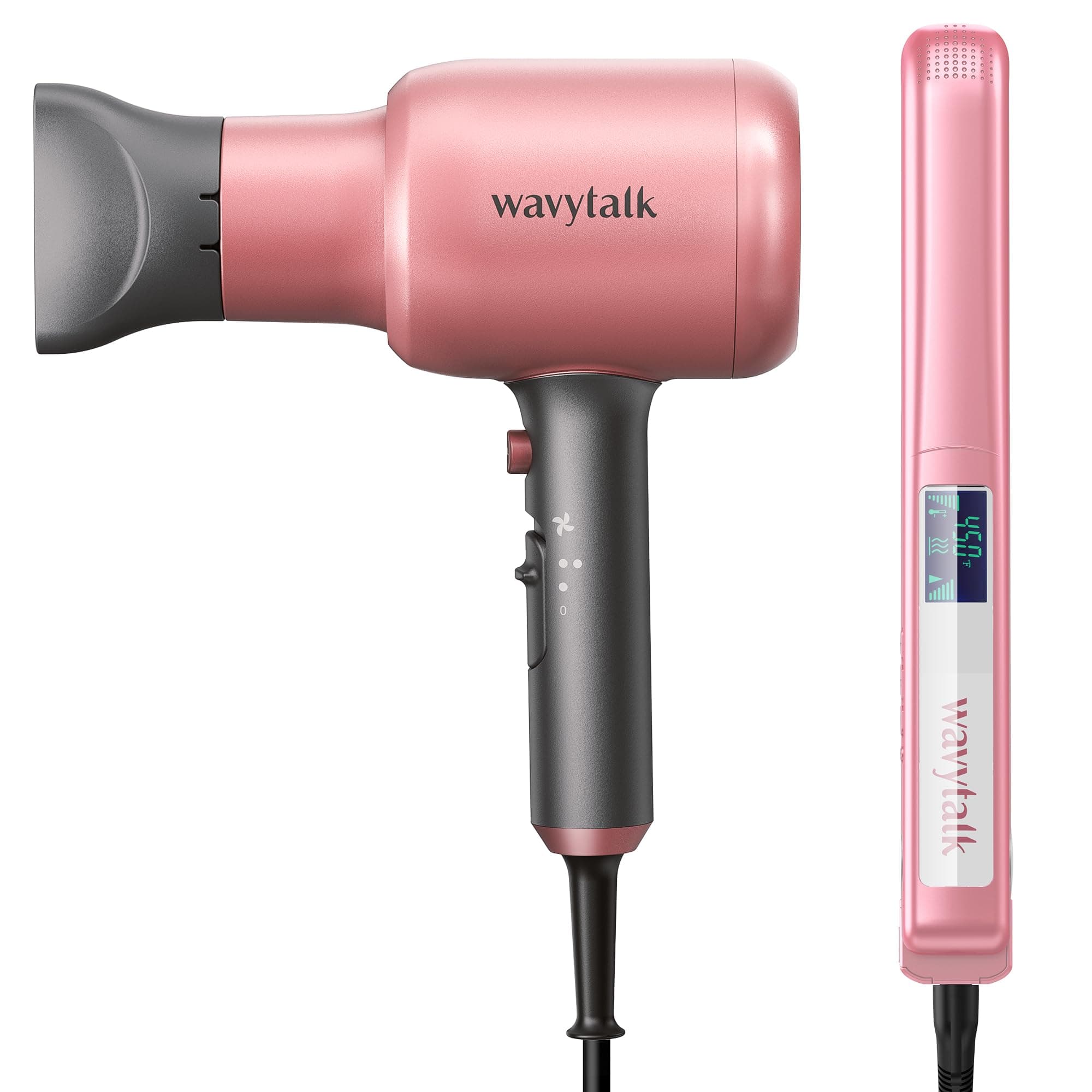 Wavytalk Salon Ionic Hair Dryer and Hair Straightener Set for Frizz-Free Hair