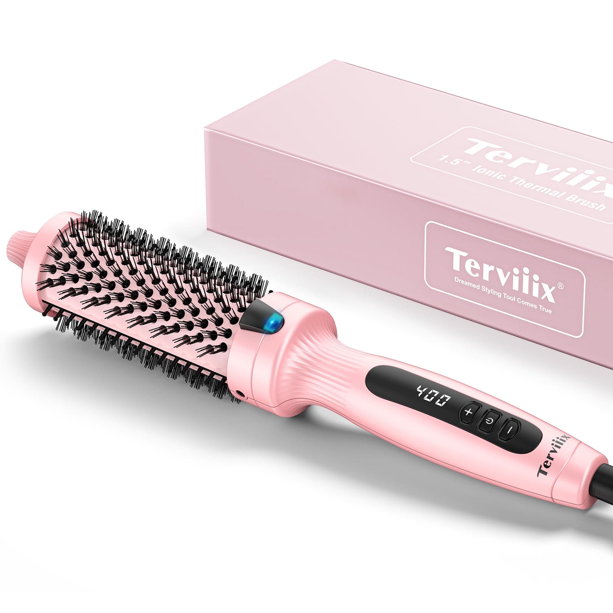 Terviiix 1.5 Inch Ceramic Tourmaline Curling Iron Ionic Hot Brush 9 TempDual Voltage