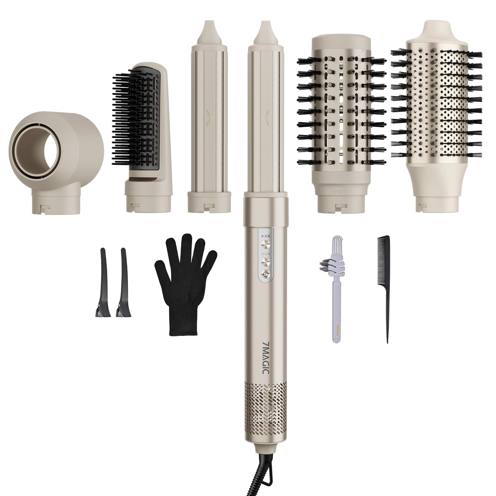7MAGIC High-Speed Negative Ionic Hair Dryer Brush & 6-in-1 Styler 110,000 RPM Fast Drying Volumizing Straightening