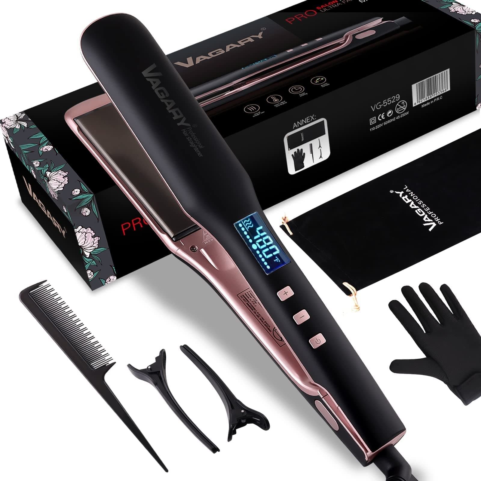 VAGARY 2-in-1 Hair Straightener & Curler with Anion Hair Care