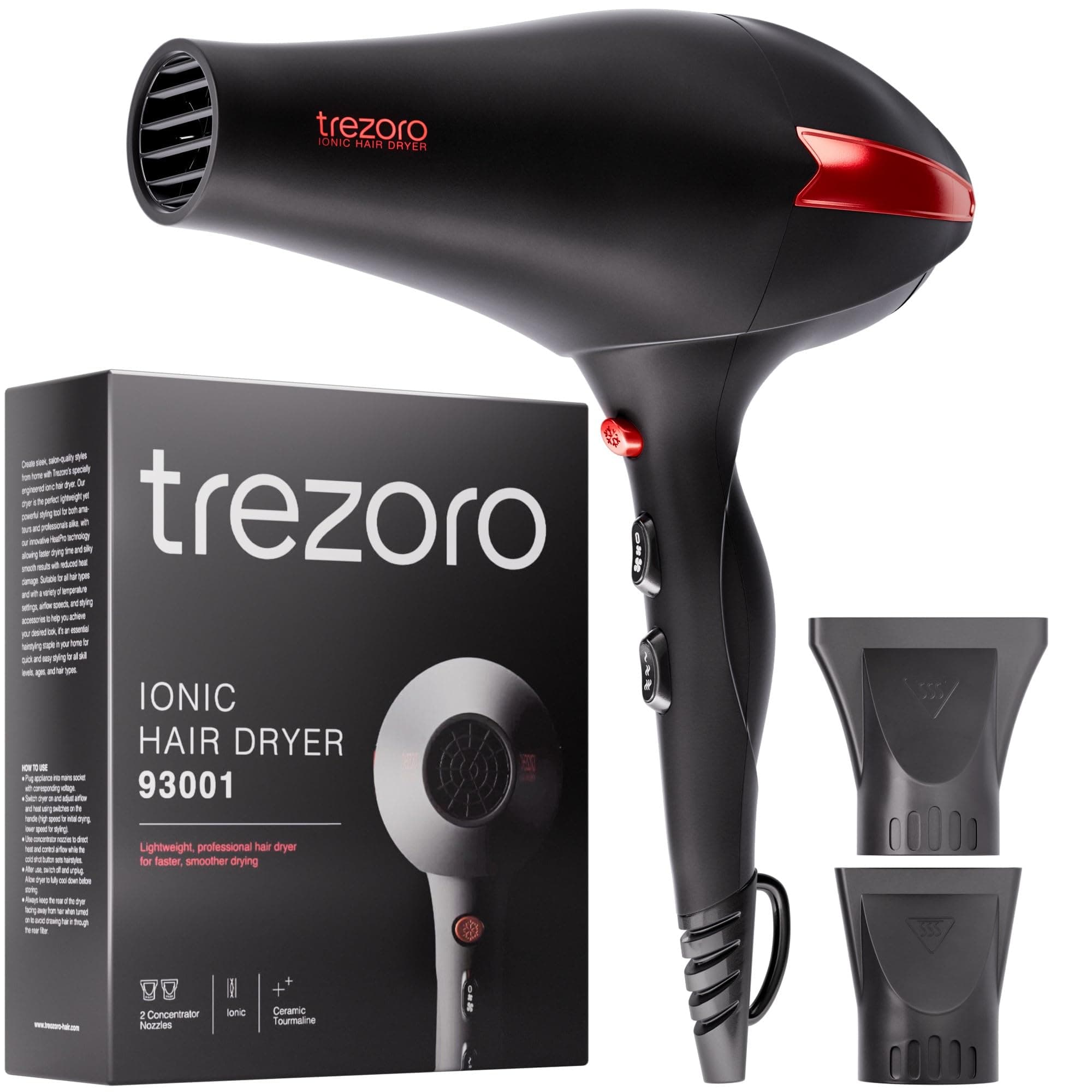 Professional Ionic 2200W Blow Dryer - Lightweight for Salon & Travel - Normal & Curly Hair