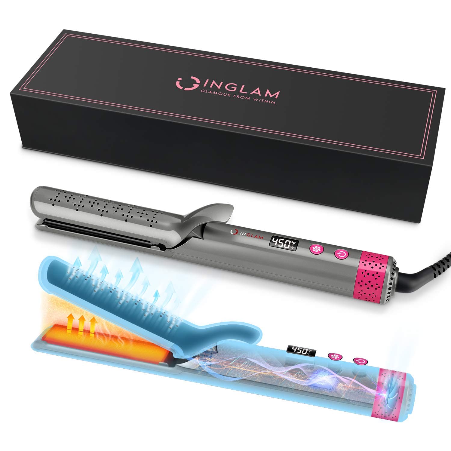 IG INGLAM 360° Airflow Styler & Cooling Fan for Professional Straight & Curl