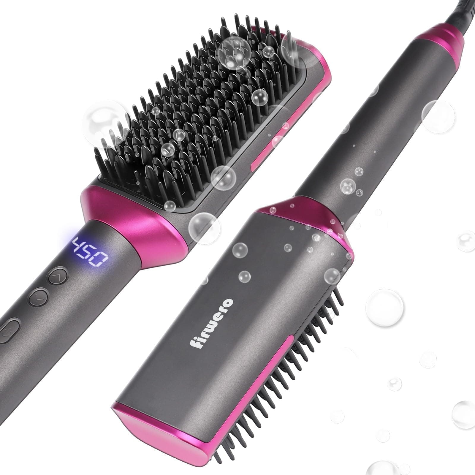 MCH Fast Heating 3X Denser Bristles Brush Straightener for Curly Hair