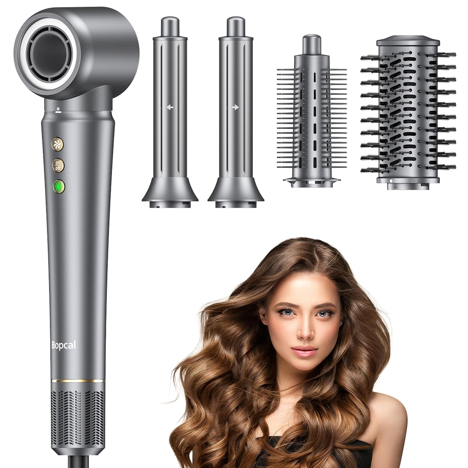5 in 1 Hair Styler - Curl, Volumize, Straighten, Frizz-Free, 300 Million Ions, Multi Styler Gift for Women