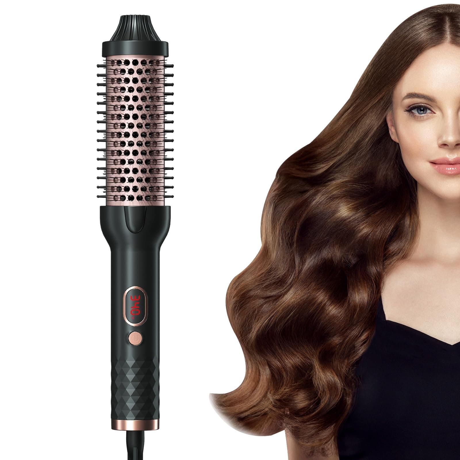 1.5 Inch Negative Ion Thermal Brush for Blowout & Curls, Fast Heating, Temp Control, Dual Voltage