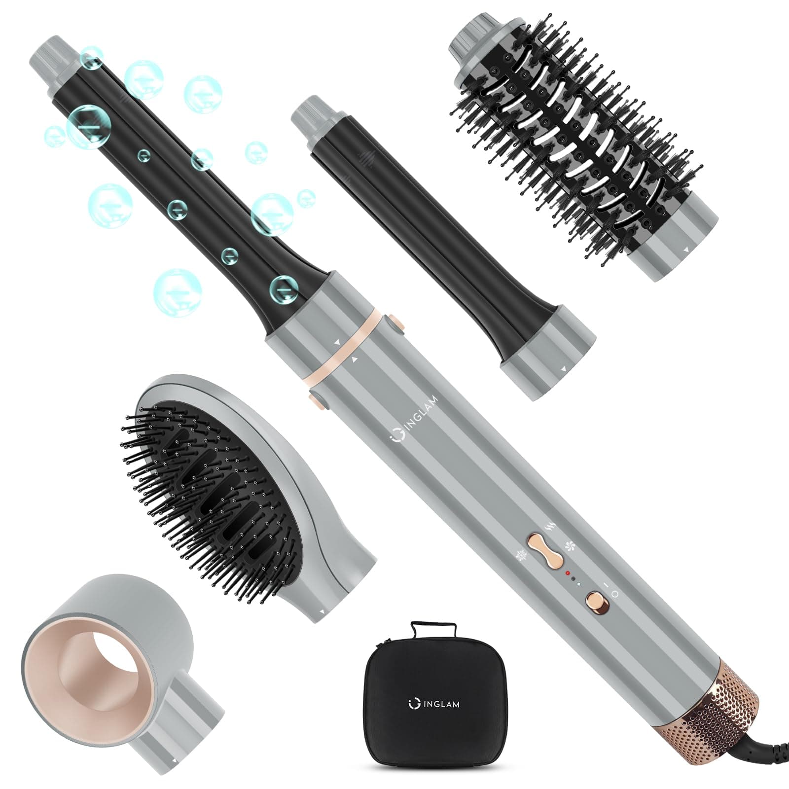 IG INGLAM 5-in-1 MegaAIR Hair Brush Blow Dryer
