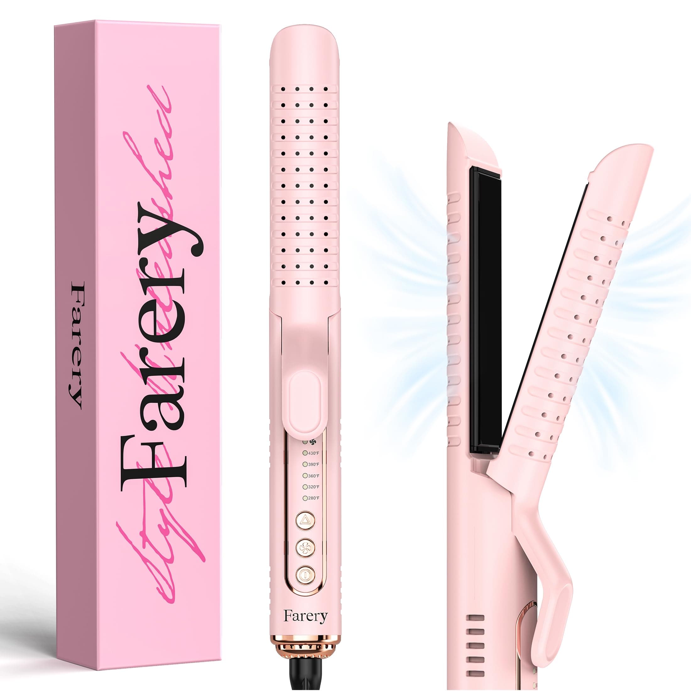 Chill Set Soft-Air Curling Iron: Gentle Airflow for Quick & Lasting Curls, Pink