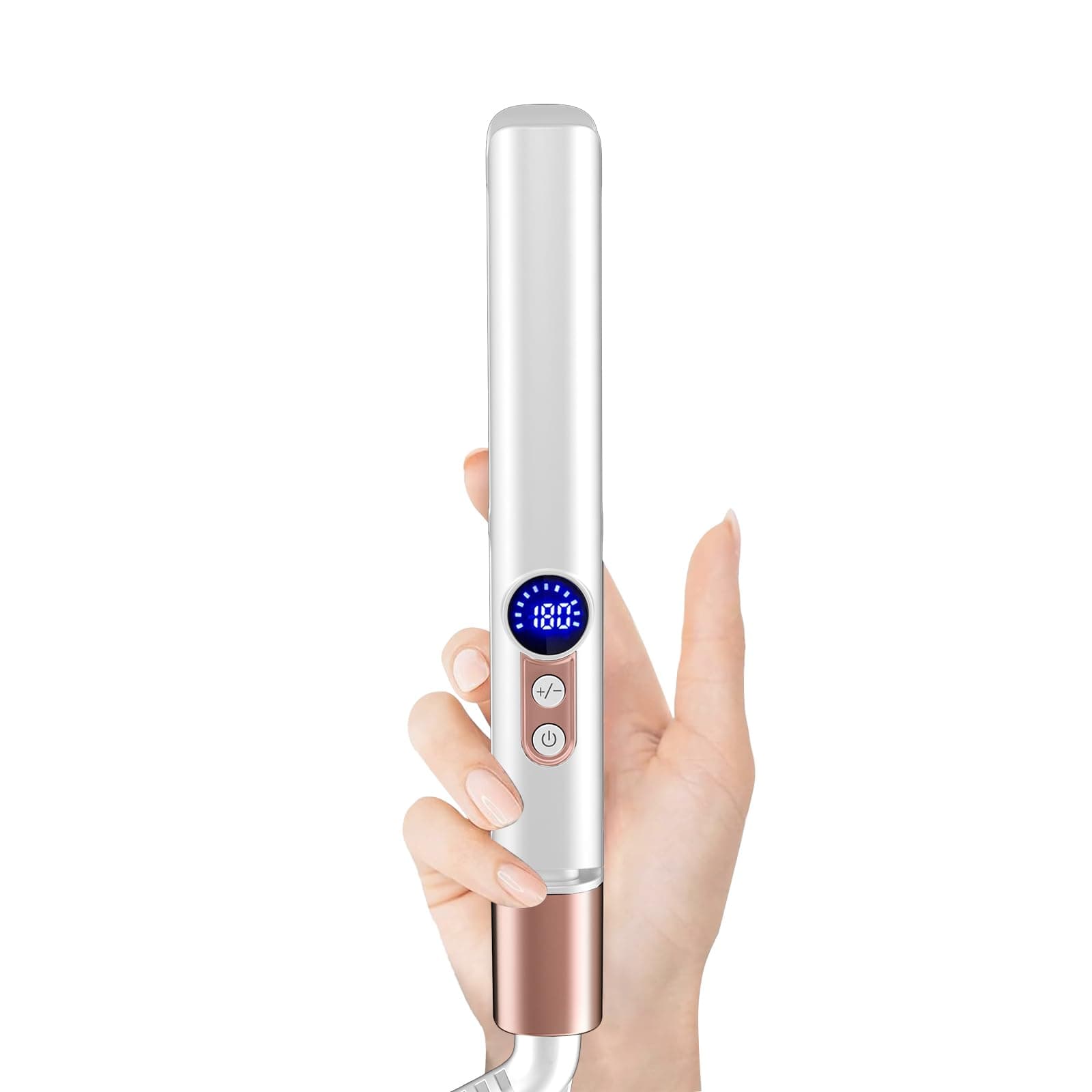 White Rose Gold 3/4 Inch Ceramic Ionic Straightener for Short Hair