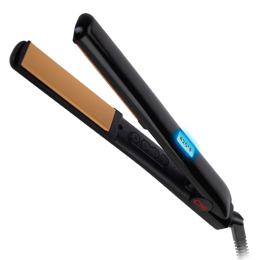 CHI Original Digital Ceramic Hair Straightener, 1", Even Heat, Shine, Piano Black
