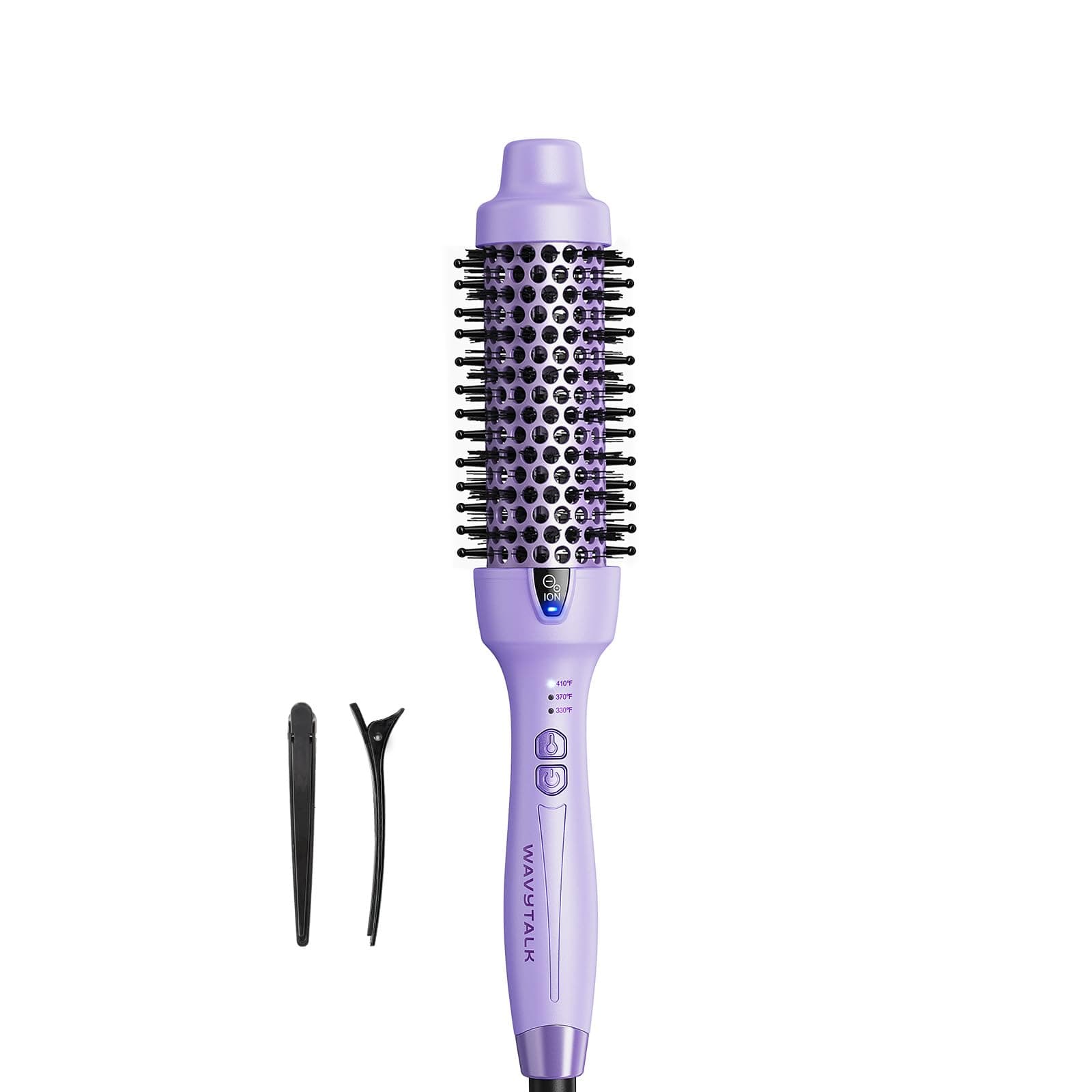 Lavender Purple Wavytalk Thermal Brush for Smooth Blowouts, Frizz Reduction (1.5 Inch)