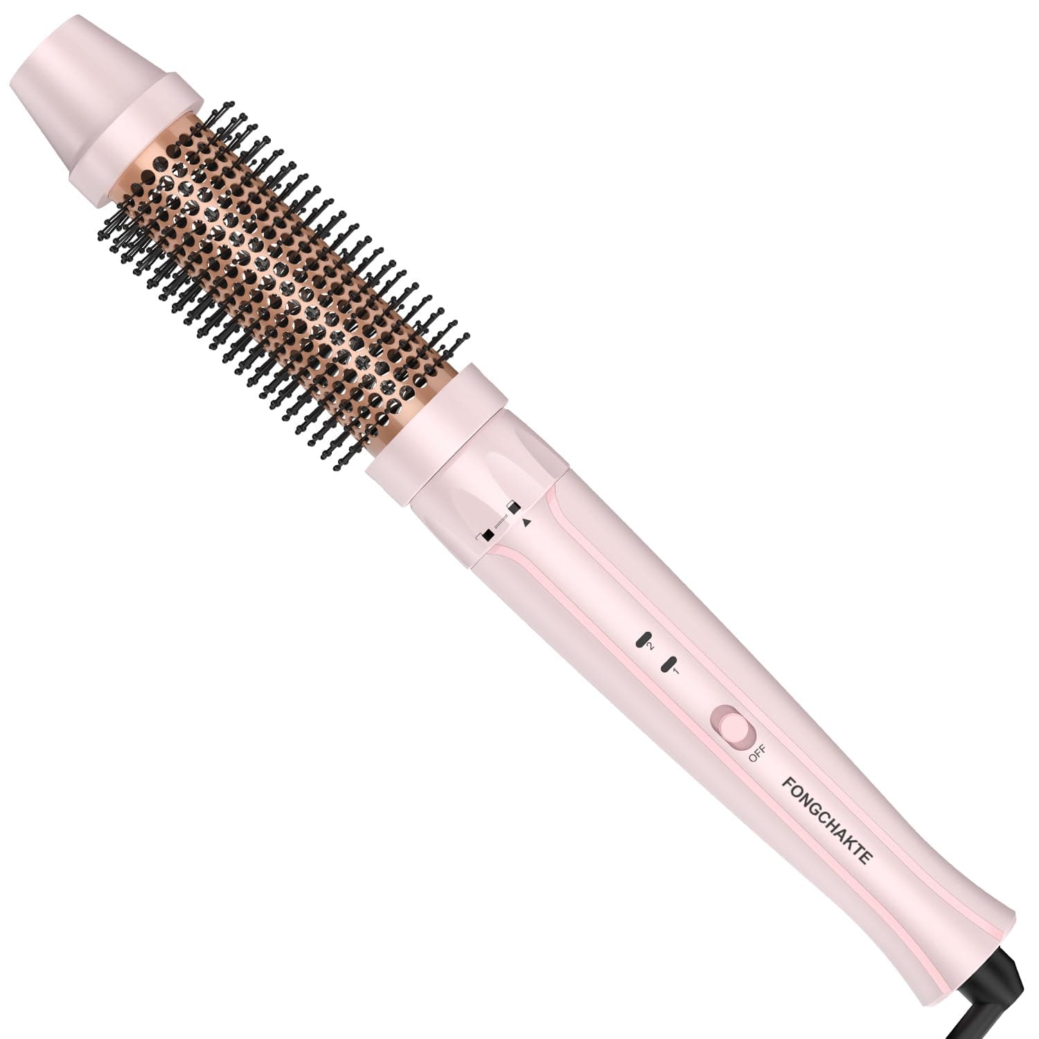 Thermal Heated 1.5 Inch Round Curling Iron, Anti-Scald Bristles, Instant Heat, Dual Voltage, Professional Travel