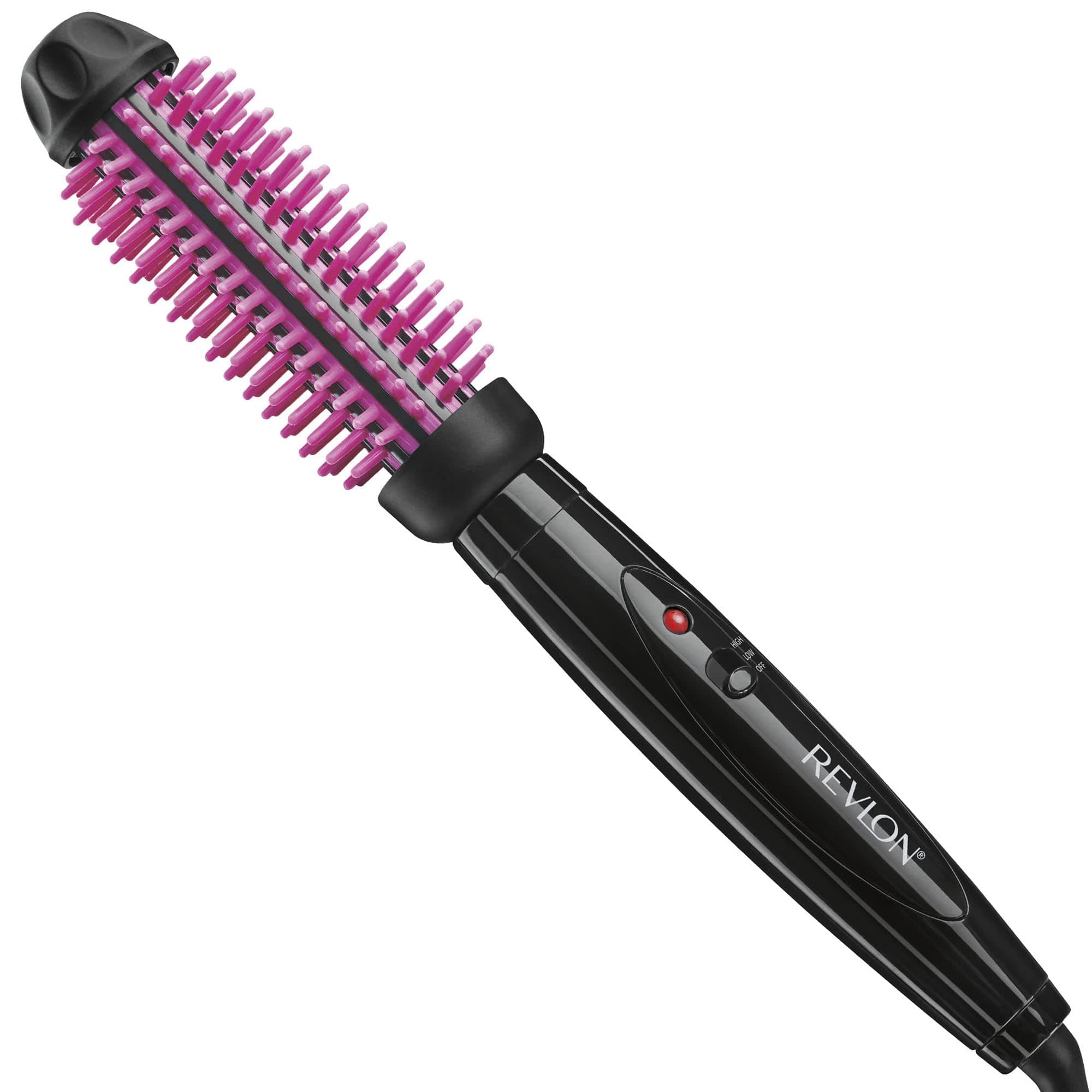 REVLON Heated Hair Brush | Fast Volume & Smooth Styles (Black/Pink)