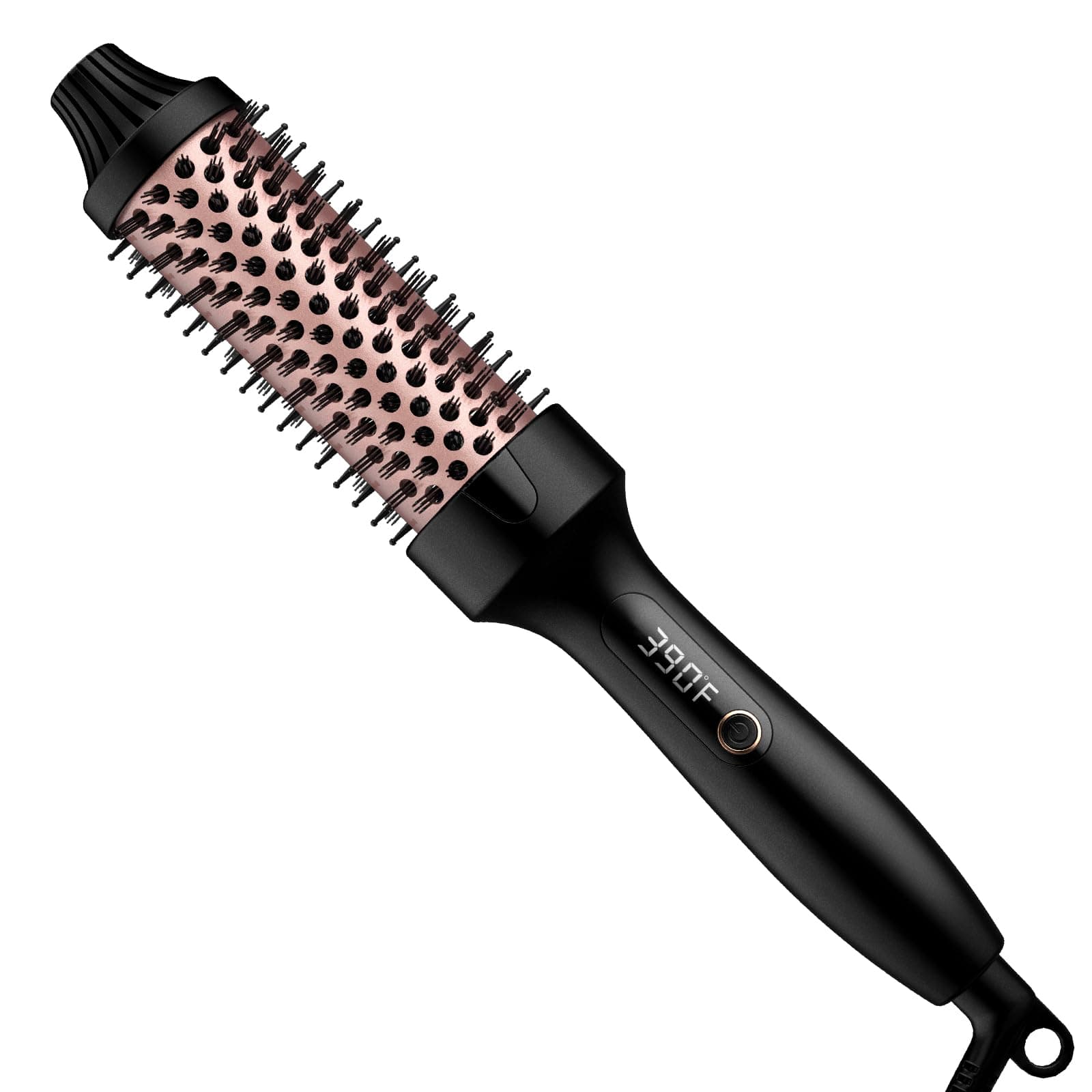 WEEYUM 1.5 Inch Ceramic Tourmaline Heated Brush, Rose Gold, Dual Voltage