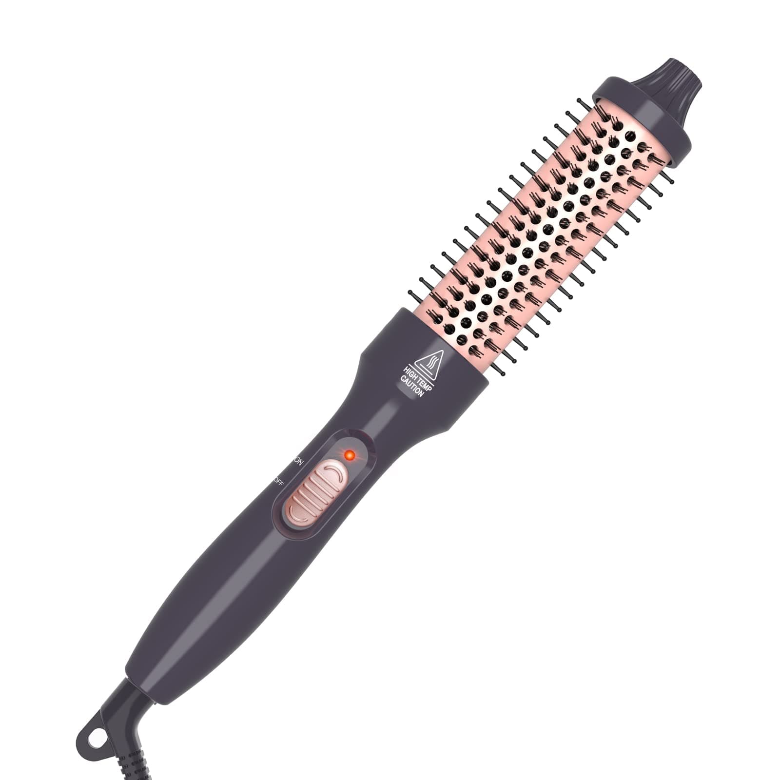 PHOEBE 1.25 Inch Double PTC Ceramic Curling Iron Brush - Black