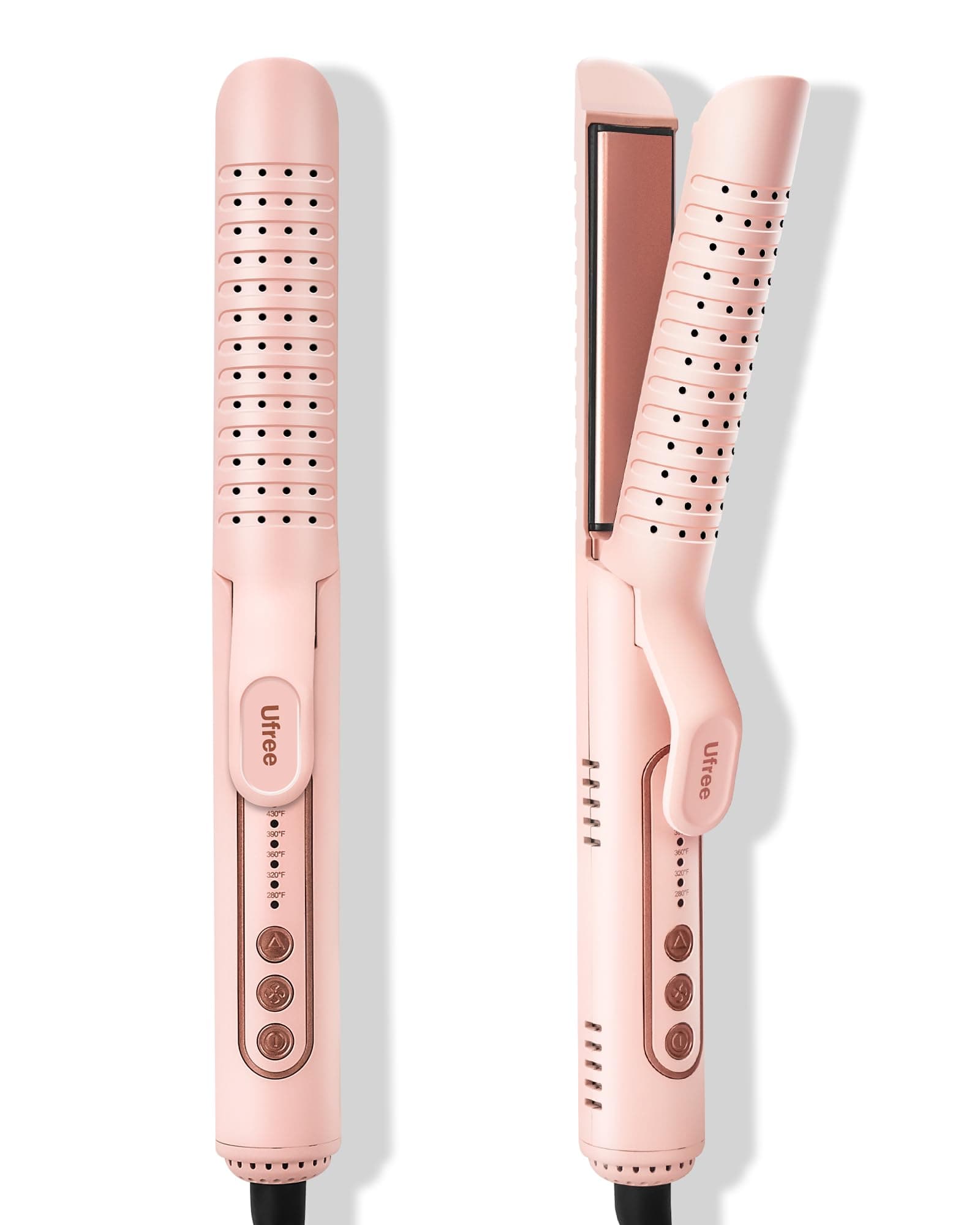 Ufree 360° Cool Curling Iron, 1.25 Inch Wand, 5 Temperatures, Gifts for Women