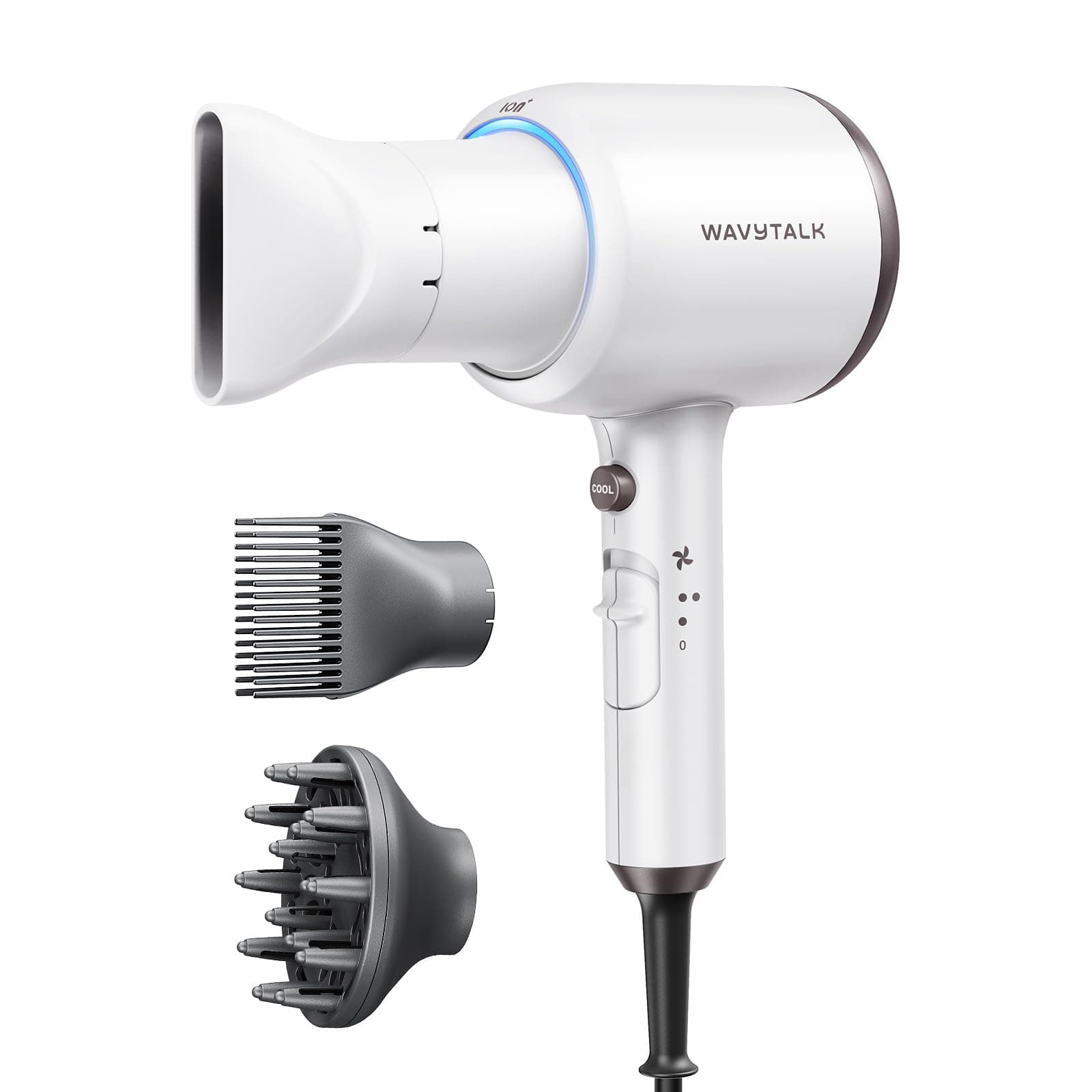 WavyTalk 1875 Watt Negative Ion Hair Dryer with Diffuser and Concentrator
