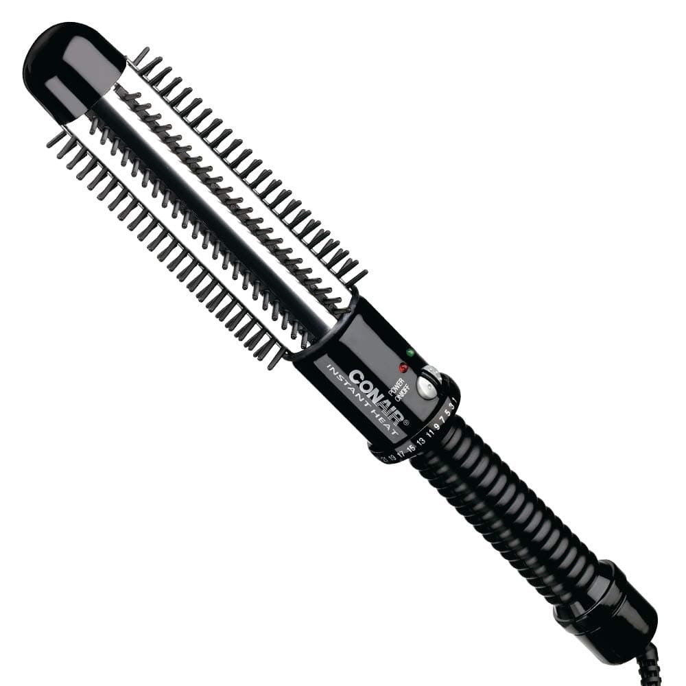 CONAIR Instant Heat Curling Iron Brush, 1.125-Inch Barrel - Short to Medium Hair