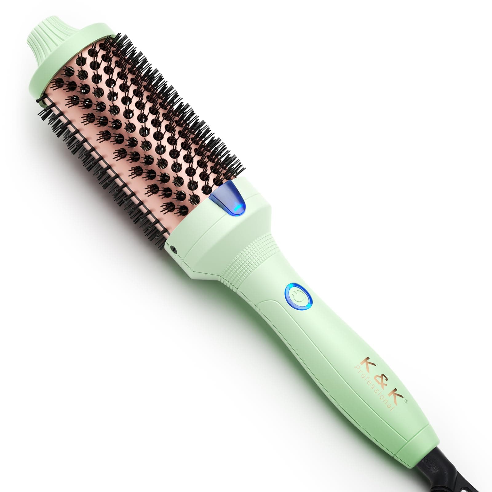K&K Pro Thermal Brush for Effortless Curls and Smooth Hair, 1 3/4 Inch Ionic Round Comb, 30S Fast Heating
