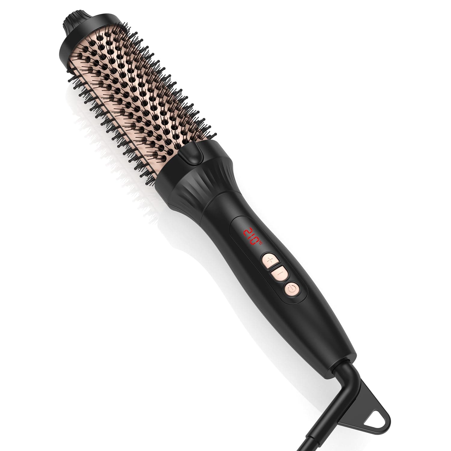 Tourmaline Ionic Ceramic Hair Curling Brush, Fast Heating for Salon-Quality Curls at Home