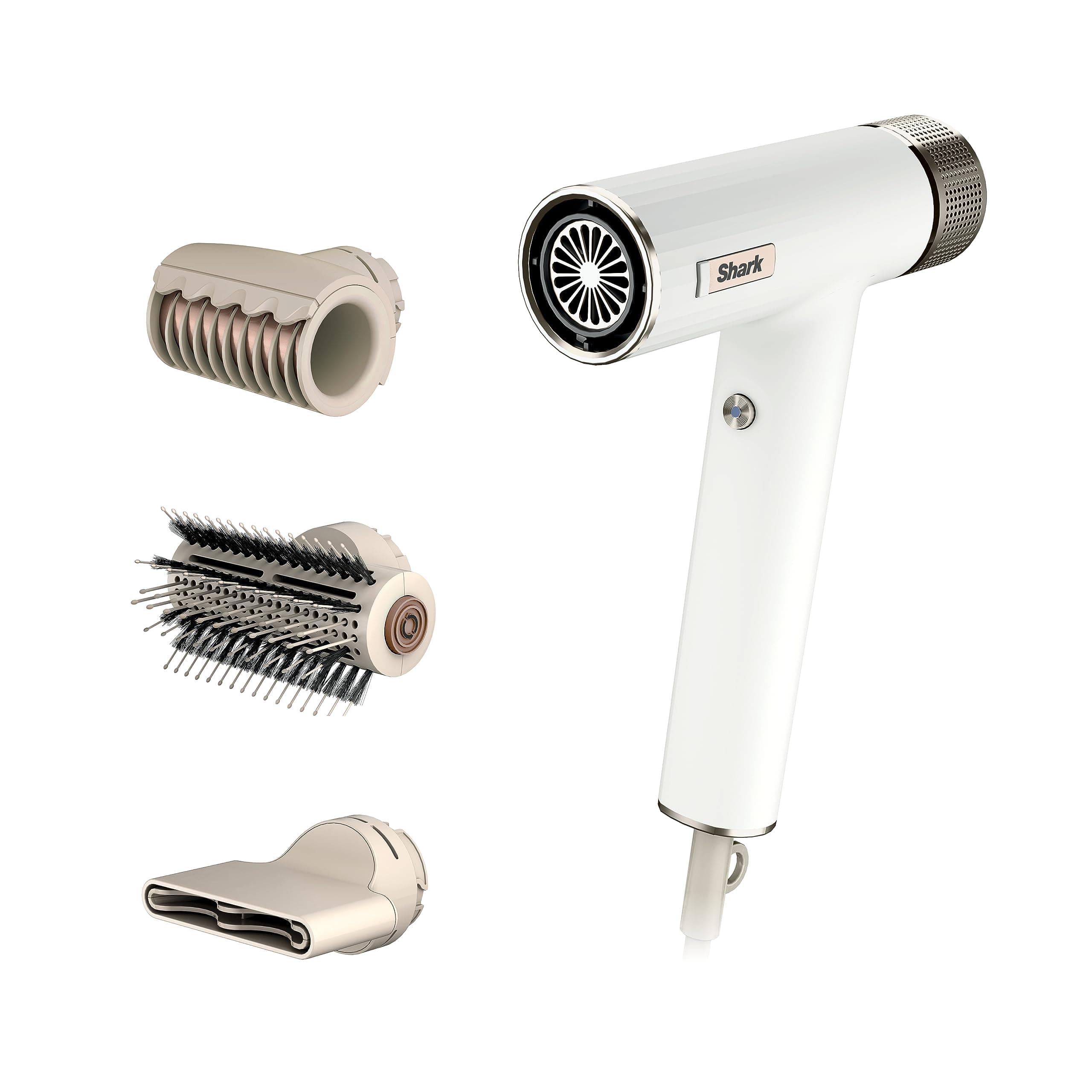 SpeedStyle Shark Hair Dryer | No Heat Damage Styling Tool | 3 Tools Included | Portable & Powerful | Best for Straight &