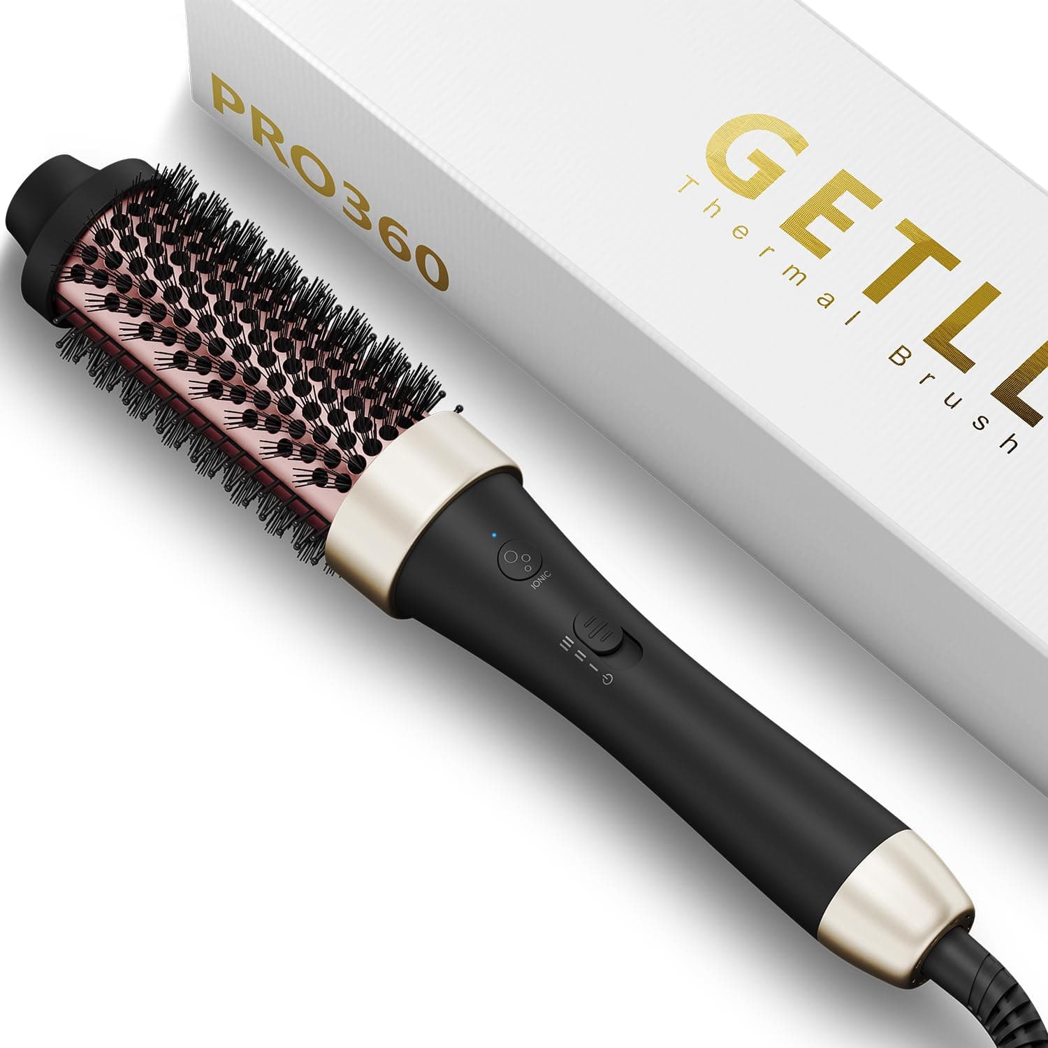 Ionic Thermal Curling Iron with Ceramic Tourmaline Brush - 1.5 Inch Heated Hair Styler