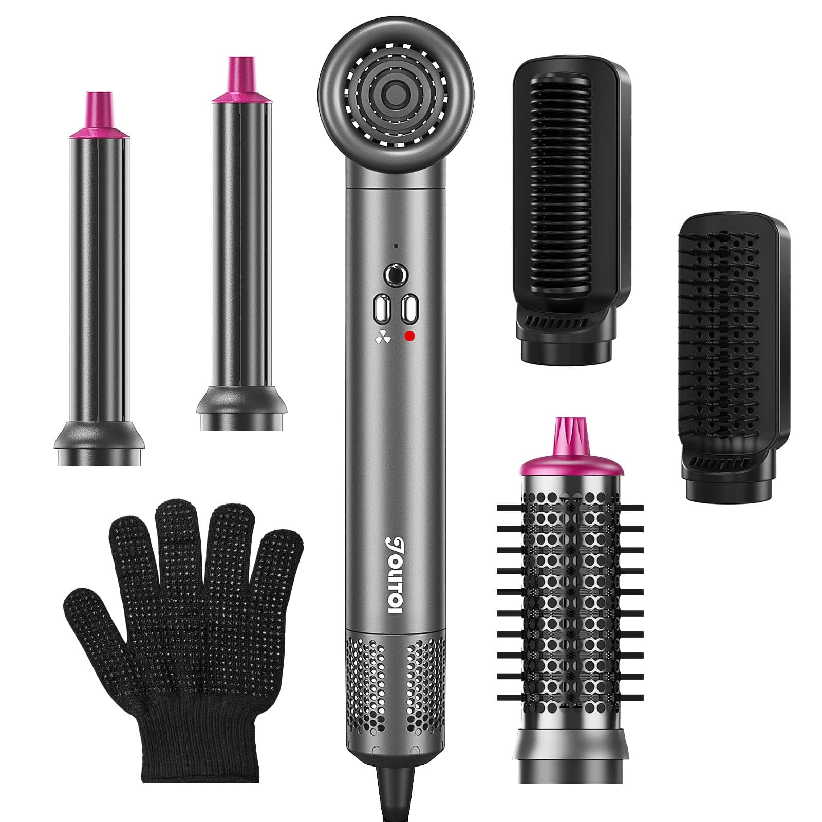 Jolitoi 110,000 RPM Air Styler, 6-in-1 Hair Dryer Brush