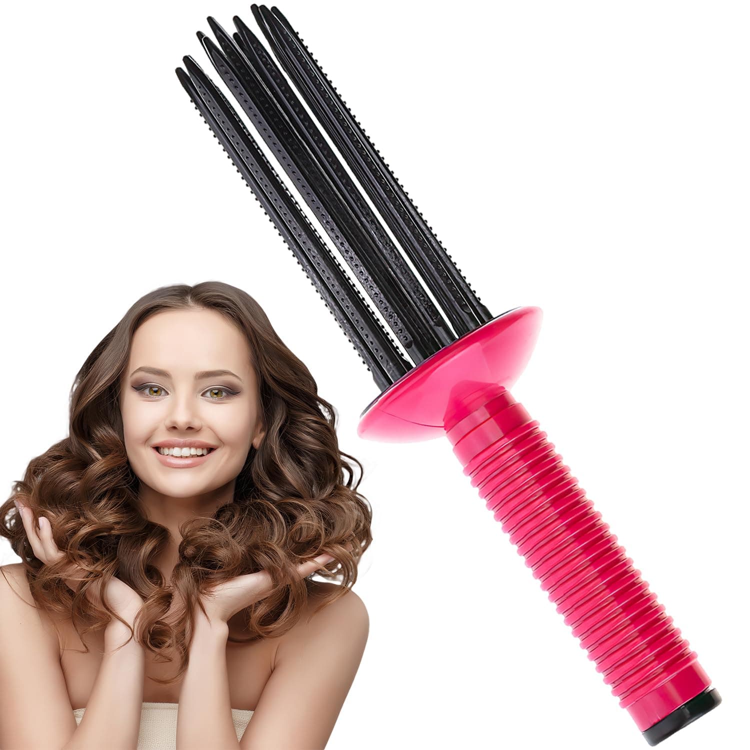 Voluminous Curls Hair Styling Tool - Curling Brush & Lift Comb