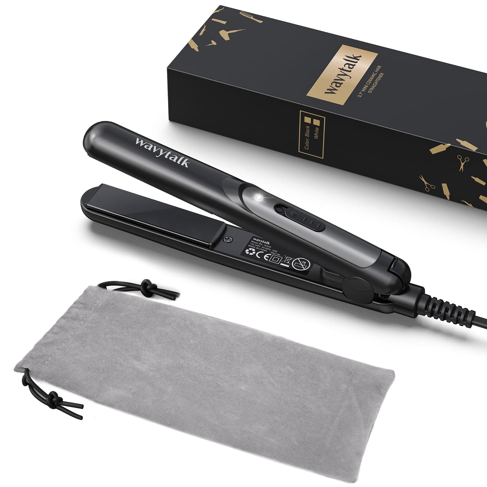 Wavytalk Mini 0.7 Inch Ceramic Hair Straightener for Short Hair and Travel
