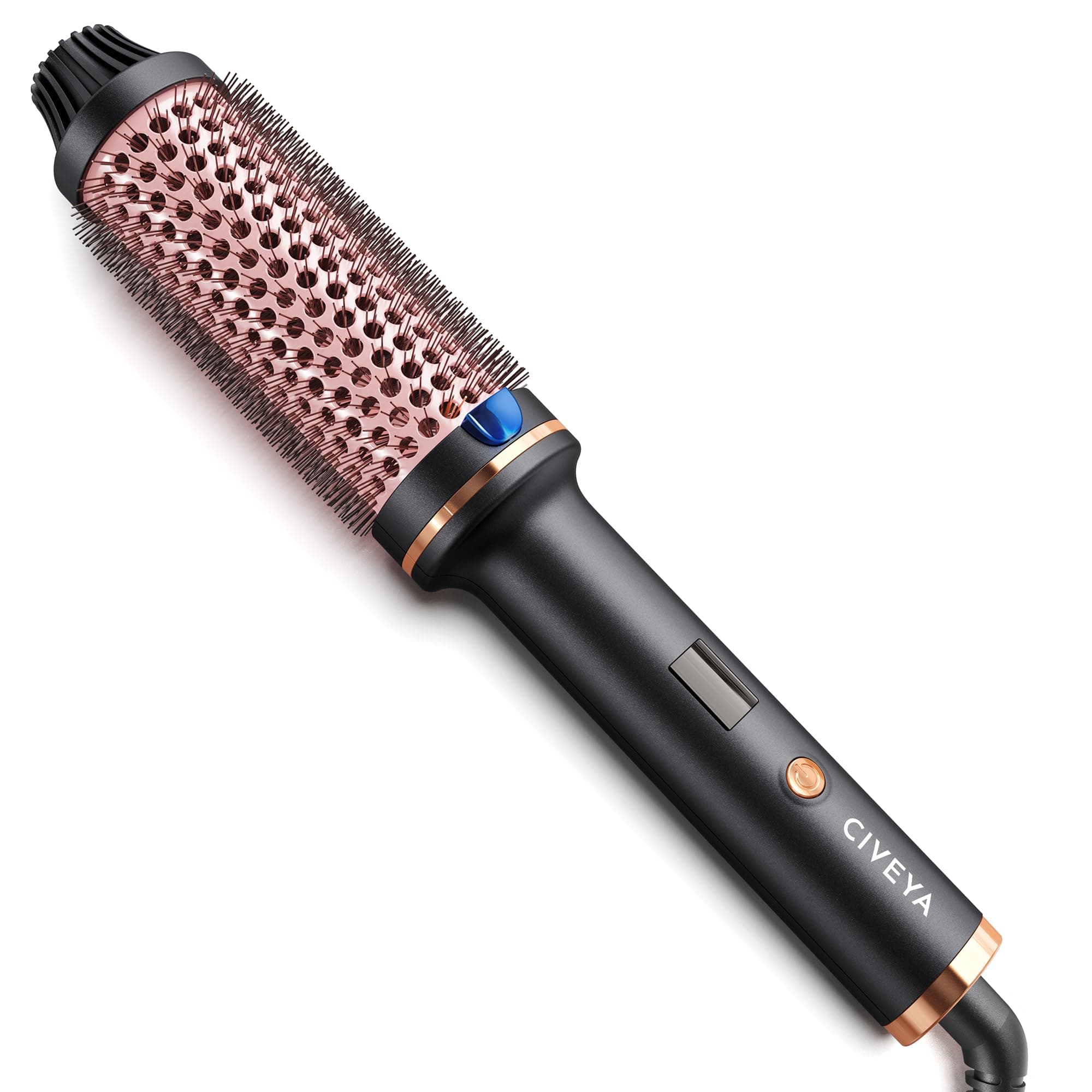 Temp Adjustable Ionic Thermal Curling Iron, 1.5 Inch Round Brush for Smooth Volumized Hair