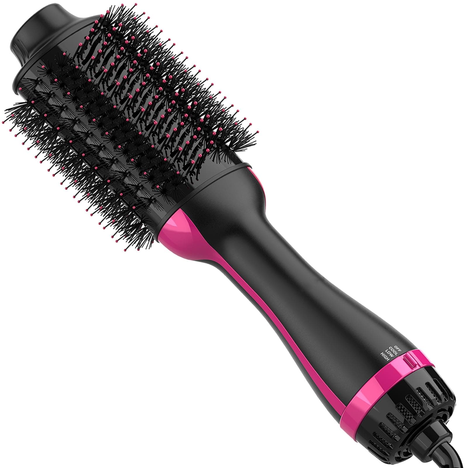 Professional Black Pink Hair Dryer Brush, 4 in 1 Styler Volumizer