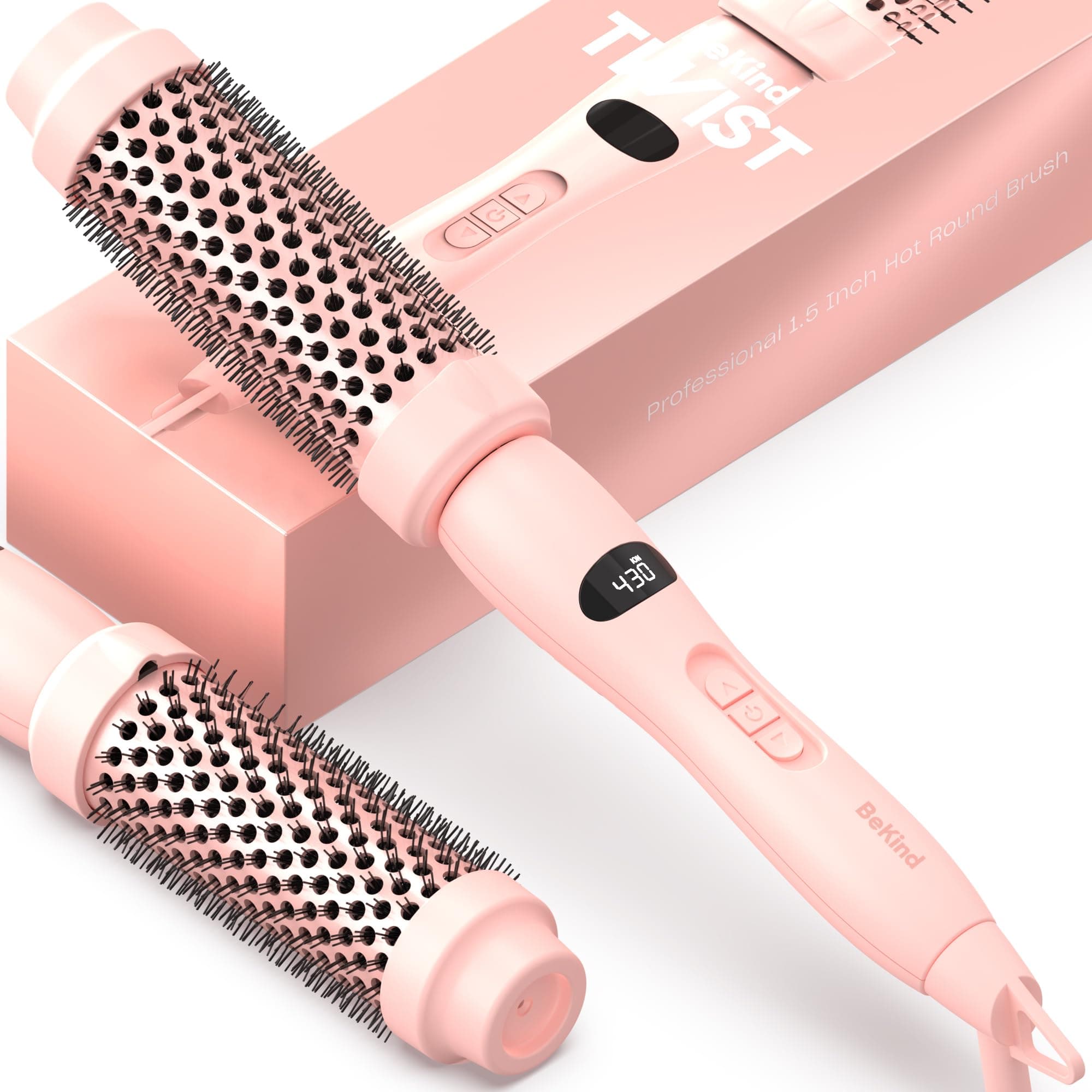Bekind Twist Pro Thermal Brush - Fast Heat 20s, Curling & Blowout (Peach)