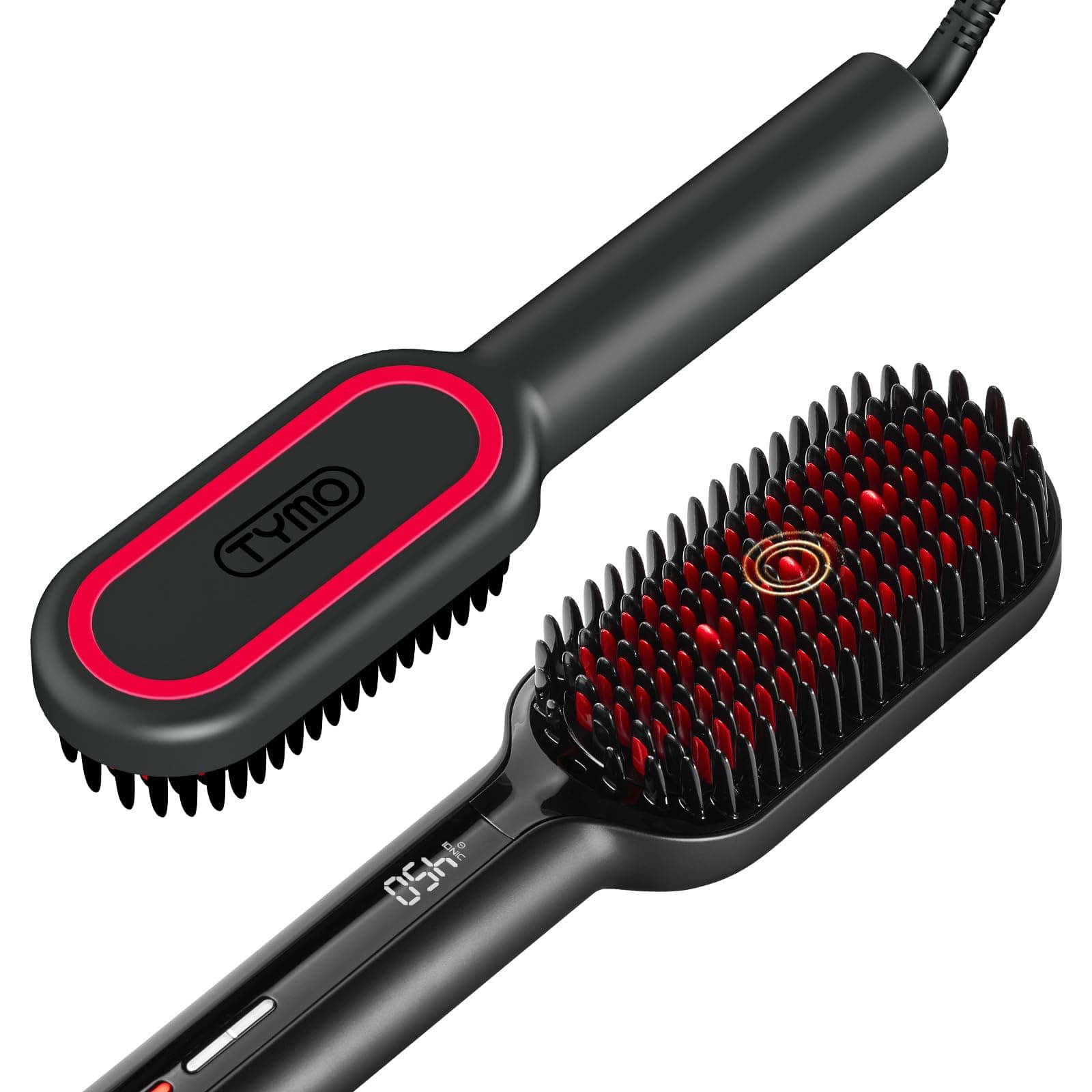 TYMO Ionic Plus Straightening Brush for Thick Curly Hair