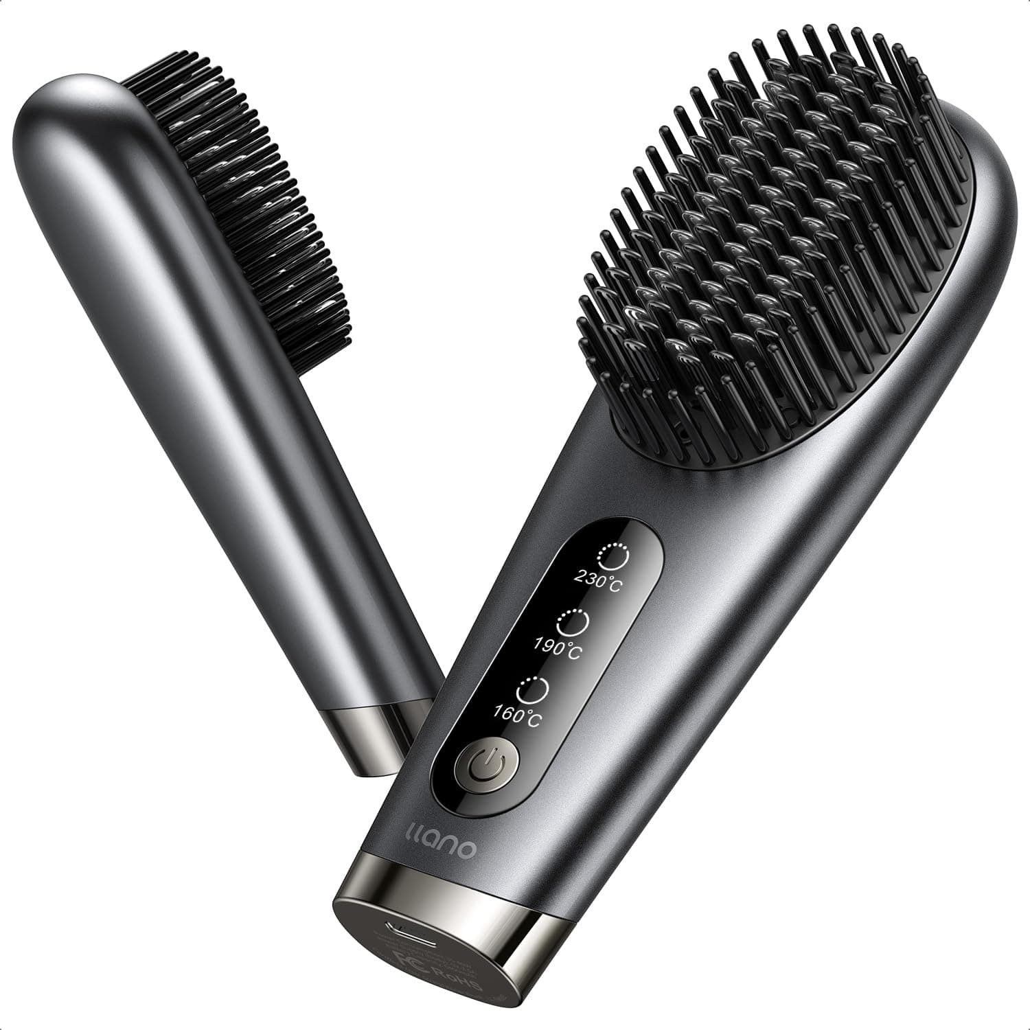 2024 Upgraded 6400 mAh USB Rechargeable Llano Portable Hair Straightener Brush